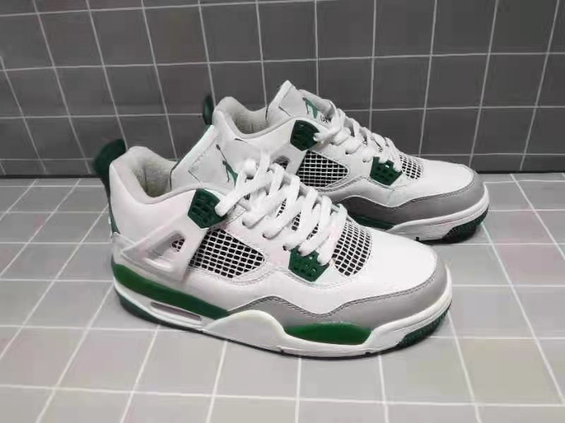 2021 Air Jordan 4 Retro White Grey Green Shoes